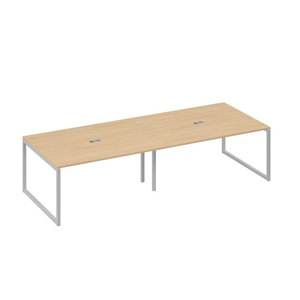 Стол 320 переговорный с металлокаркасом QUATTRO A4 А4 Б4 133-2 БП натуральный дуб / металлокаркас серый - Вид 1