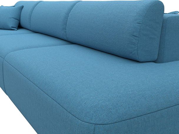 Диван прямой Лига-036 НПБ Модерн Лонг подлокотник слева Рогожка голубой - Вид 4