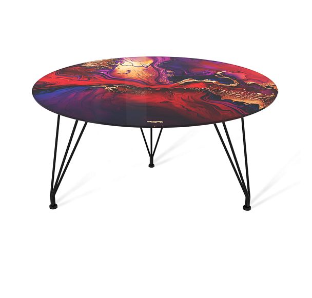 Столик журнальный Sheffilton SHT-TU29/H36/TT32 60 СТЕКЛО/МДФ черный муар/амарантовый - Вид 2