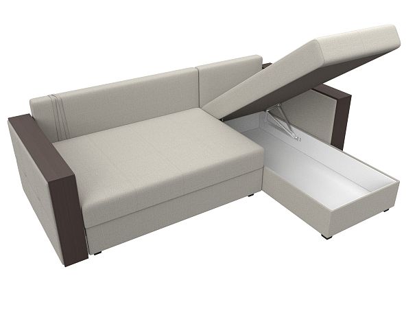 Диван угловой Валенсия Лайт правый угол Рогожка бежевый - Вид 9