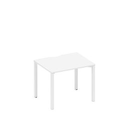 Стол письменный на металлокаркасе, столешница с вырезом Space+ А1 БГ 022.2 БП белый премиум / белый гладкий - Фото предпросмотра