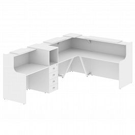 Ресепшн Г-образный "Onix" O.R-K-30 белый бриллиант - Фото предпросмотра