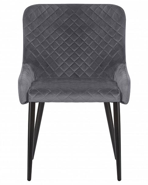 Стул обеденный DOBRIN RICHARD (черные матовые ножки, темно-серый велюр (V108-91)) - Вид 6