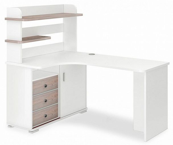 Стол компьютерный Домино СР-165 Белый/Нельсон левый - Вид 1