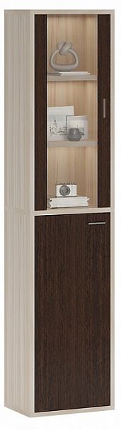 Шкаф-витрина Домино СУ(ш1в2)+1ФГ+1ФС Венге/Карамель - Вид 2