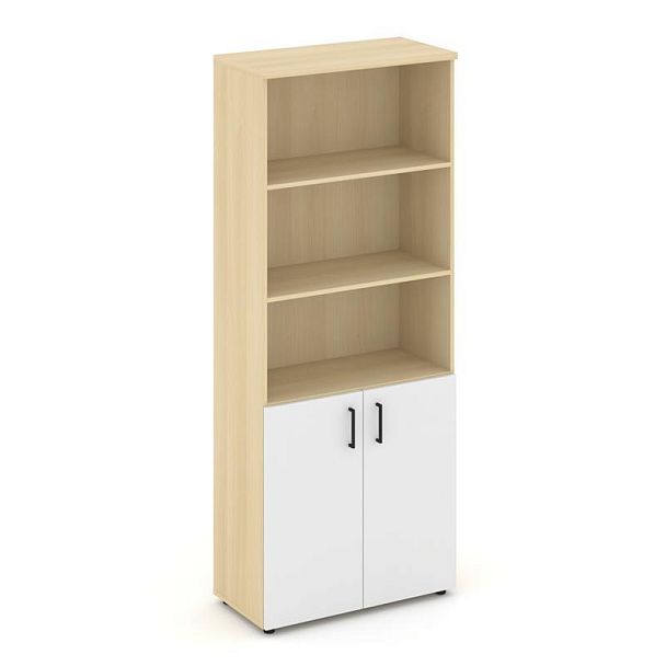 Style Project Шкаф высокий широкий SN.STS.E-101 Акация Лорка/Белый/Черный Ручки 796*400*1982 - Вид 1