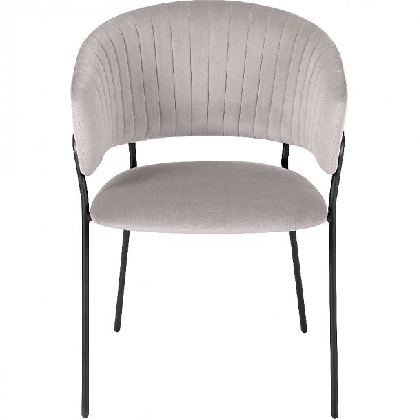 Комплект кухонных стульев Даксон светло-серый велюр/черный, 2 шт. - Вид 2