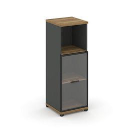 Concept Шкаф 1 узкая секция, 3 ниши CN.STU.E-313 RPB A Сандал Янтарный/Антрацит/Металл Антрацит/Прозрачный 420*420*1186 - Фото предпросмотра