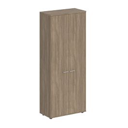 Шкаф высокий Sigma 800х400х1955, 2-х дв., з.ст HDF / корпус: дуб темный; фасады: дуб темный - Фото предпросмотра