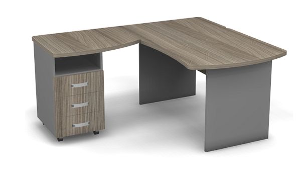 Стол угловой L,R 1400 Берлин Дрифтвуд/Серый УРМ 140 L\R - Вид 2