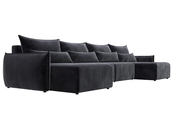 Диван П-образный Лига-051 НПБ Лонг Велюр серый - Вид 3