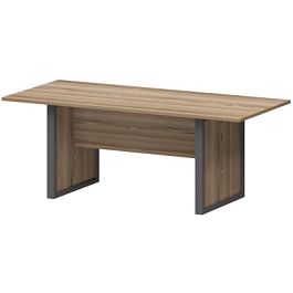 Стол заседаний НТМ-200.90-КМК Дуб сафари/Антрацит 2000x900x750 Аргентум-М - Фото предпросмотра