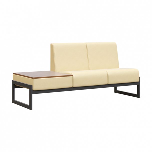 Диван двухместный со столиком универсальный "MODULE" MD.D2-ST2 Черный+бежевый - Вид 3