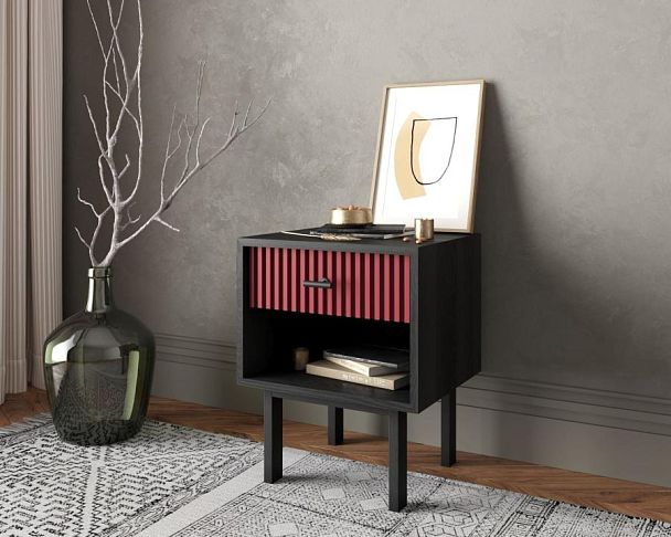 Тумбочка с верхним ящиком Emerson арт EM11/red/L - Вид 3