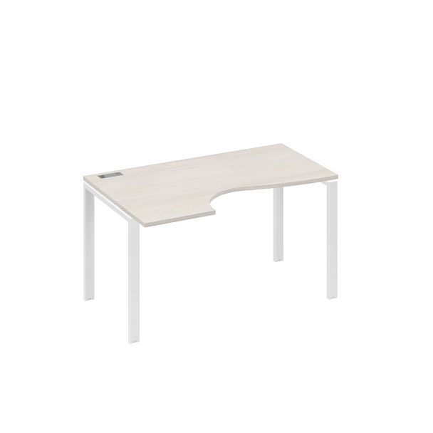 Стол эргономичный левый "Классика" на металлокаркасе UNO A4 А4 Б1 043 БП дуб / металлокаркас белый - Вид 1