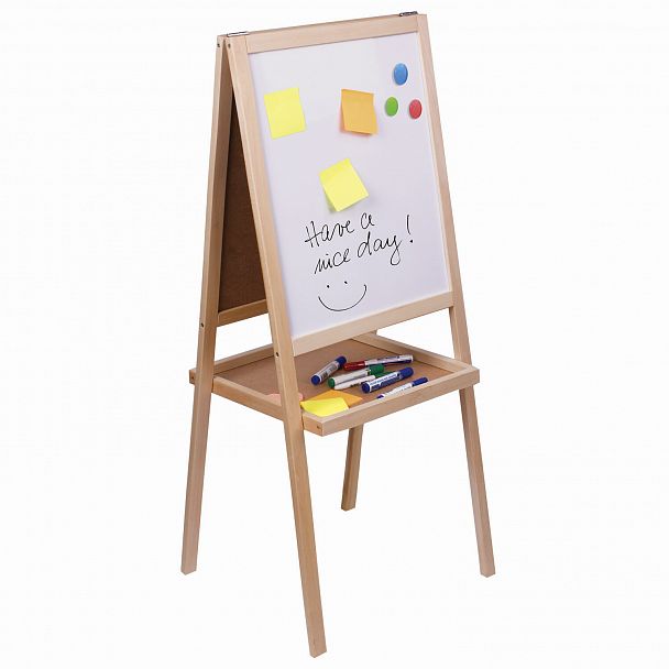 Доска-мольберт двусторонняя для мела и магнитно-маркерная 460х540 мм, черная/белая, РОССИЯ, ПИФАГОР, 236164 - Вид 5