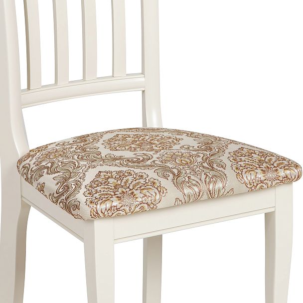 Комплект деревянных стульев с мягким сиденьем Бэль Слоновая кость/Бежевый жаккард, 2 шт. - Вид 12