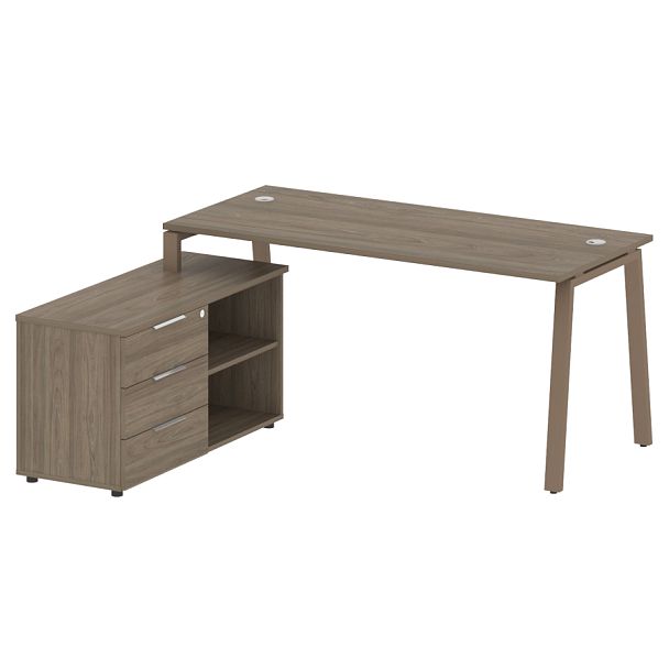 Metal System Р. ст. с тумбой на А-образном м/к БА.РС-СТС-2.4 (L) Вяз/Мокко металл 1700*1520*750 - Вид 1