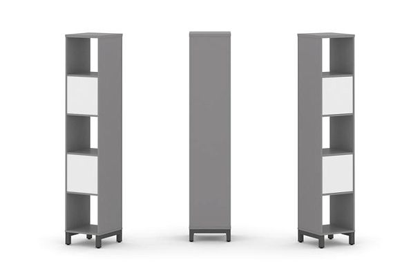 Стайл Проджект Набор стеллажа одностороннего, 5 ярусов SN.NS-511 Серый Пепел/Белый/Металл Антрацит 3 - Вид 1