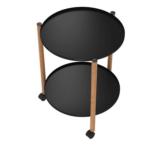 Сервировочный столик Sheffilton SHT-CT62 черный муар/светлый орех - Вид 3