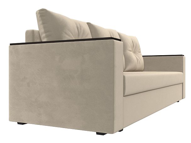 Диван прямой Атланта Лайт без стола (полностью микровельвет бежевый) - Вид 3