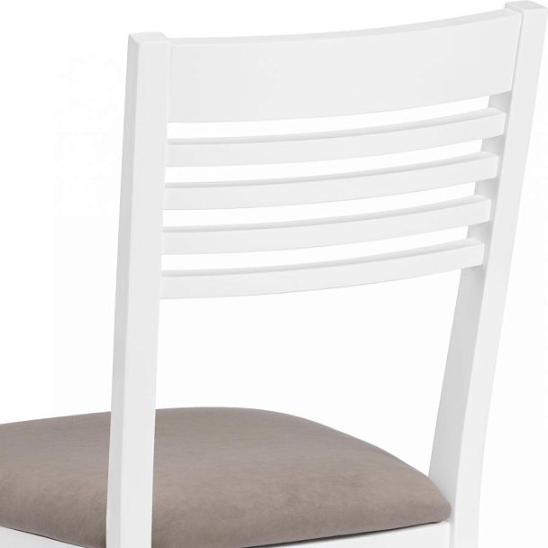 Комплект деревянных стульев с мягким сиденьем Ноэль Белый/Латте велюр, 3 шт. - Вид 9