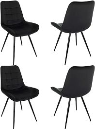 Стул для дома Бюрократ CH-K2_4 комплект 4шт черный Holland 75 металл черный на ножках (CH-K2_1/HL75_4) - Фото предпросмотра