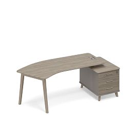 Стол руководителя правый тумба малая (тип 5) WOOD эргономичный Time wood ТМ В2 130 ВЛ ВЛ ВЛ мокко премиум (корпус) / вяз либерти (столешница, топ, фасад) - Фото предпросмотра