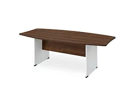 БЕРЛИН / BERLIN Конференц-стол на панельном каркасе 2400х1200х740 Орех Вармия/Белый - Фото предпросмотра