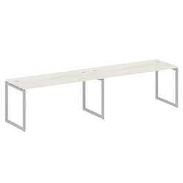 Metal System Quattro Р. ст. на 2 раб. места на О-образном м/к 40БО.СМ-2.4 Дуб наварра/Серый металл 3200*720*750 - Фото предпросмотра