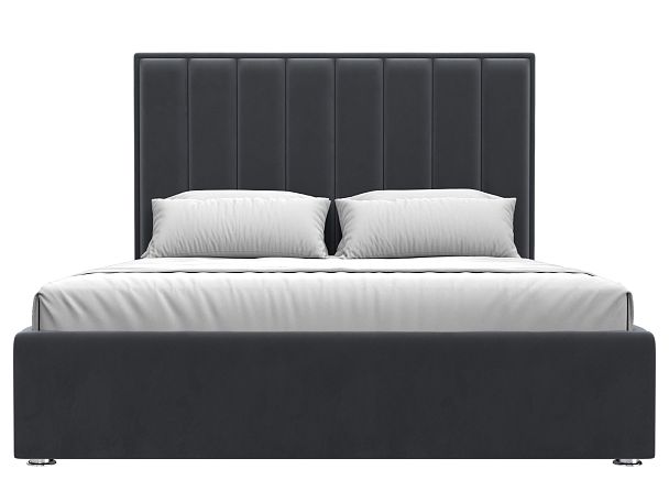 Интерьерная кровать Афродита 160 (полностью велюр серый) - Вид 2