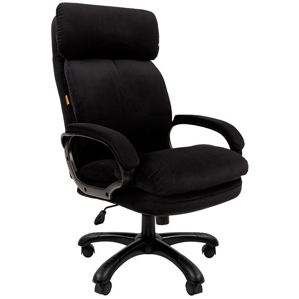 Кресло офисное CHAIRMAN СН 505, НАГРУЗКА до 150 кг, велюр, черное, 7127990 - Вид 1