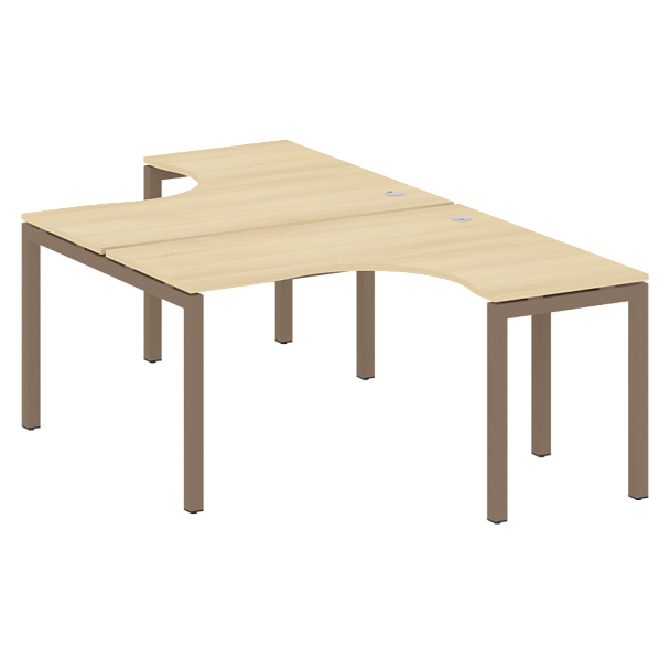 Metal System Quattro Р. ст. криволинейная на П-образном м/к 50БП.РАС-СА-2.3 Акация/Мокко металл 1400*2435*750 - Вид 1