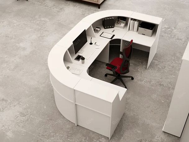 ЛАЙТ / LIGHT RLG068-9x9 Блок ресепшн с полкой 90x90x125 Белый - Вид 7