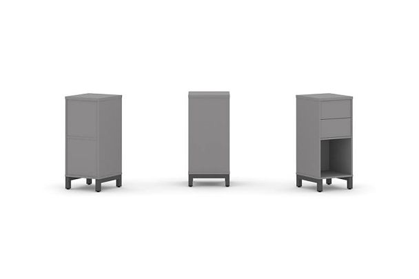 Стайл Проджект Набор стеллажа одностороннего, 2 яруса SN.NS-211 Серый Пепел/Металл Антрацит 387*400* - Вид 1