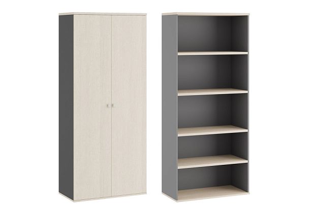 Шкаф для бумаг закрытый Tess 90x45x207 дуб шамони светлый - Вид 1