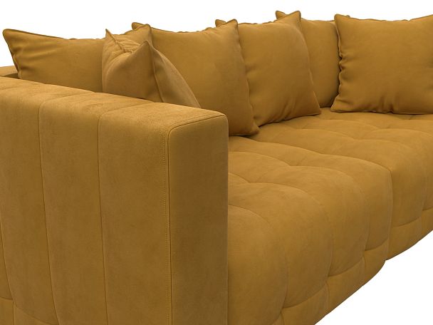 Диван прямой Лига-052 НПБ Велюр желтый - Вид 4