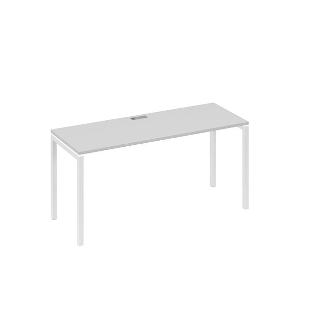 Стол письменный на металлокаркасе DUE A4 А4 Б2 005 БП серый / металлокаркас белый - Вид 1