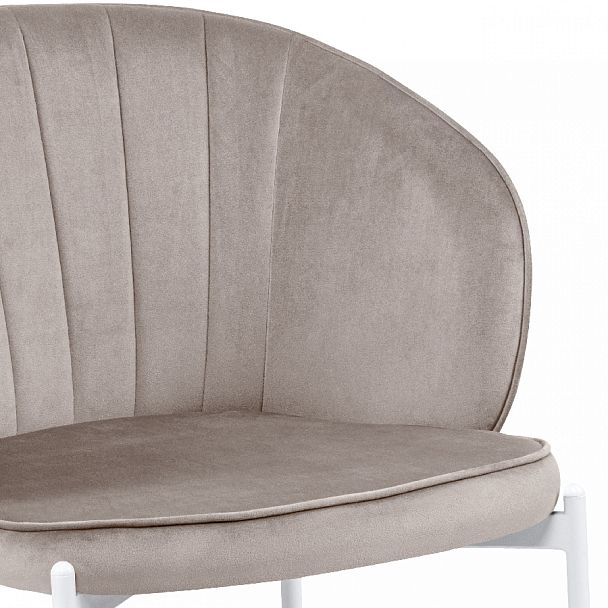 Стул кухонный Миэль серо-бежевый велюр/белый - Вид 8