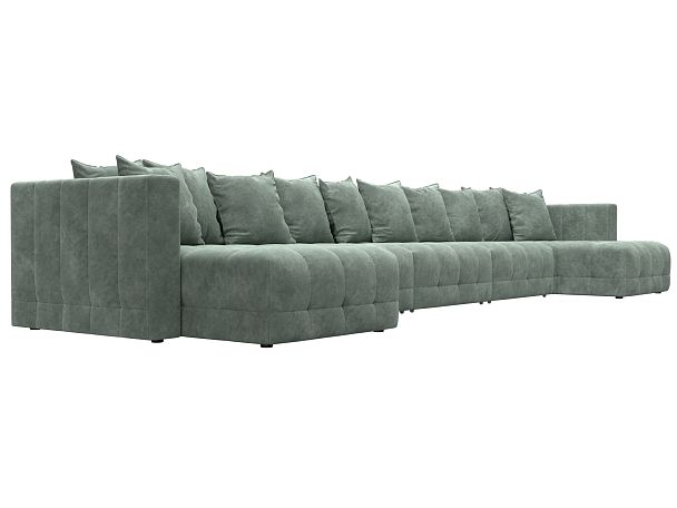 Диван П-образный Лига-052 НПБ МегаЛонг Велюр зеленый - Вид 3
