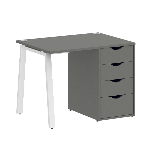 Home Office Стол письменный VR.SP-3-98.4.A Металлик/Белый металл 980*720*750 - Вид 1