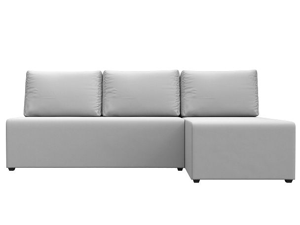 Угловой диван Поло правый (полностью экокожа белая) - Вид 2