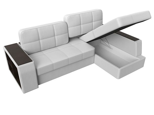 Угловой диван Брюссель правый (полностью экокожа белая) - Вид 7