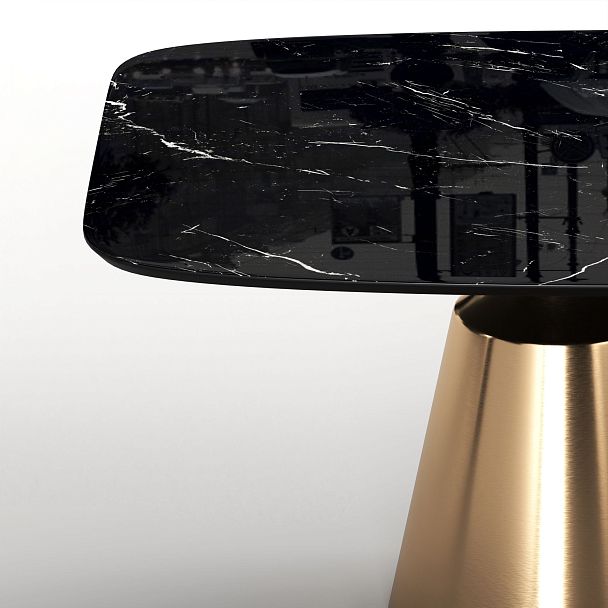 Стол овальный Lucas 230, керамика глянцевая, черная - Вид 4