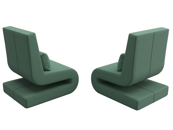 Кресло Волна (2 шт.) Рогожка зеленый - Вид 5