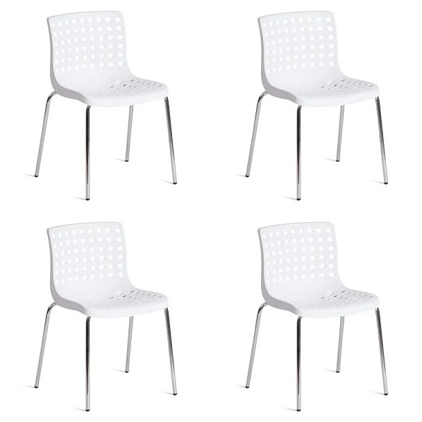 Стул Скалберг/Skalberg (мод.C-084-A), металл/пластик, White (белый) / Chrome (хром) - Вид 12