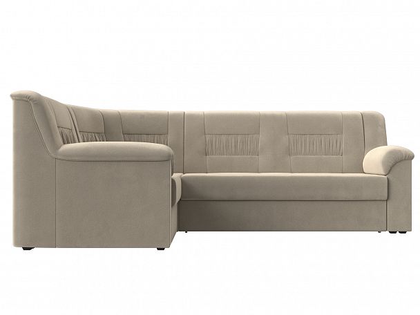 Угловой диван Карелия левый угол (полностью микровельвет бежевый) - Вид 2