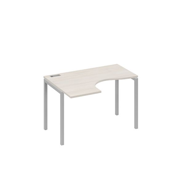 Стол эргономичный левый "Классика" на металлокаркасе DUE A4 А4 Б2 031 БП дуб / металлокаркас серый - Вид 1