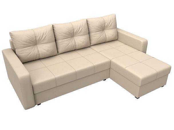 Диван угловой Ливерпуль Лайт правый угол Экокожа бежевый - Вид 5
