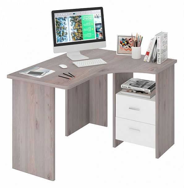 Стол письменный Домино Лайт СКЛ-Угл 120 Белый/Нельсон правый - Вид 2